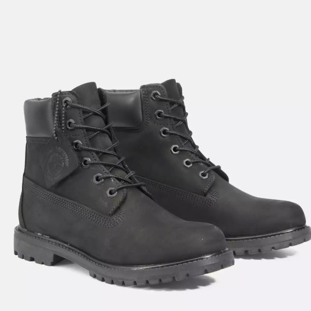 Women’s Timberland Premium 6” Waterproof Boot, Black Nubuck, Size 8.5